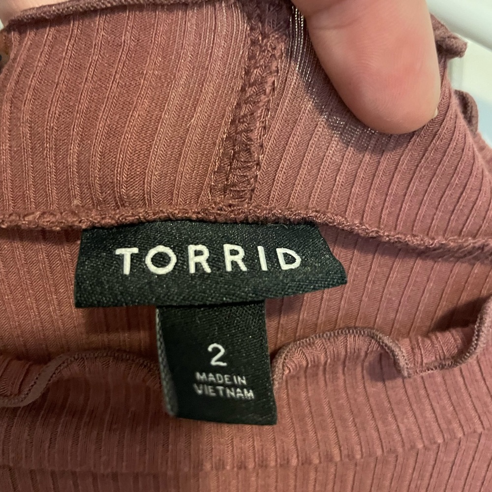 Torrid Dusty Rose Ruffled Turtle Neck - Picture 5 of 6